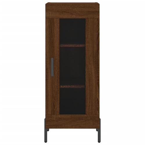 Skænk 34,5x34x90 cm konstrueret træ brun egetræsfarve
