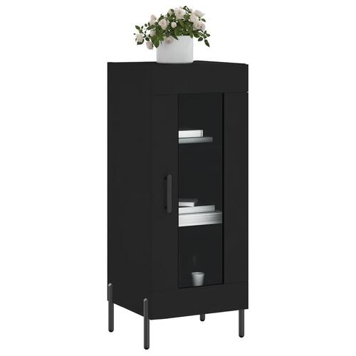 Skænk 34,5x34x90 cm konstrueret træ sort