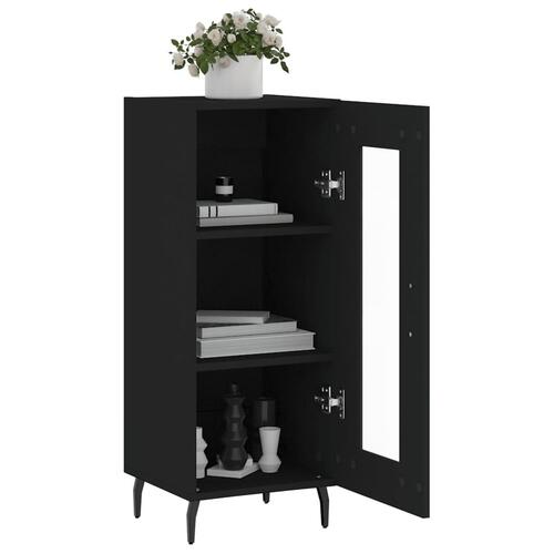 Skænk 34,5x34x90 cm konstrueret træ sort
