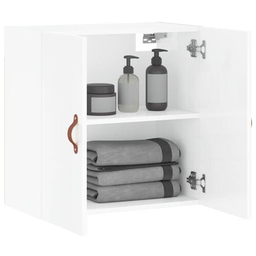 Vægskab 60x31x60 cm konstrueret træ hvid højglans