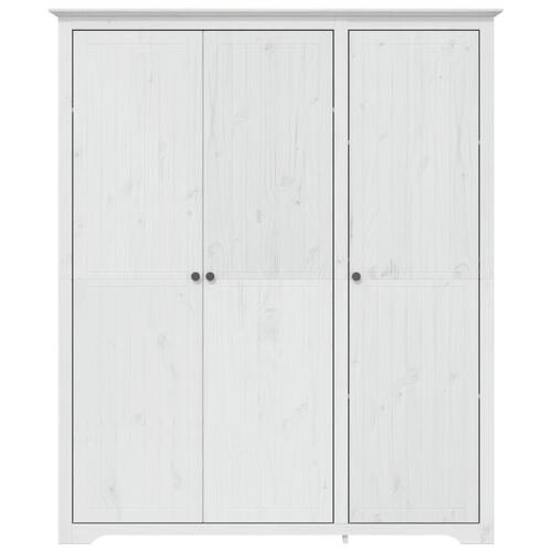 Klædeskab BODO 146x53,5x173 cm massivt fyrretræ hvid