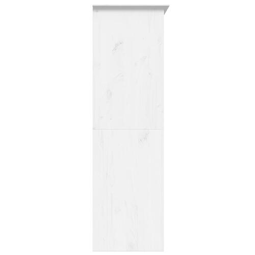 Klædeskab BODO 146x53,5x173 cm massivt fyrretræ hvid