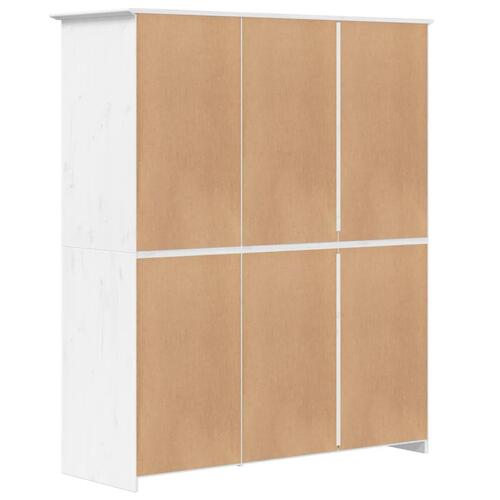 Klædeskab BODO 146x53,5x173 cm massivt fyrretræ hvid