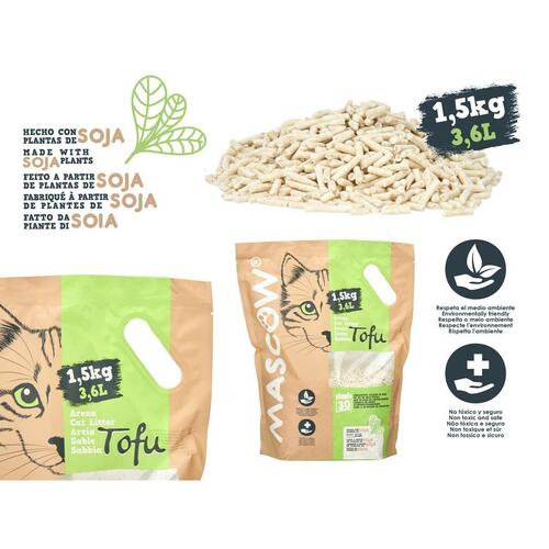 Kattegrus 1,5 Kg Soja Hvid (8 enheder)