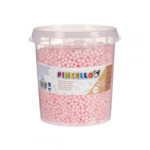 Kreativt hobbymateriale - pink dekorationsbolde, 1,4 l (6 stk)