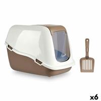 Kattebakke Hvid Beige Plastik 39,7 x 57 x 39 cm (6 enheder)