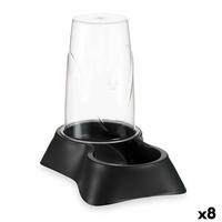 Madskål til kæledyr Beholder Antracit Plastik 1,5 L 16 x 25 x 24 cm (8 enheder)