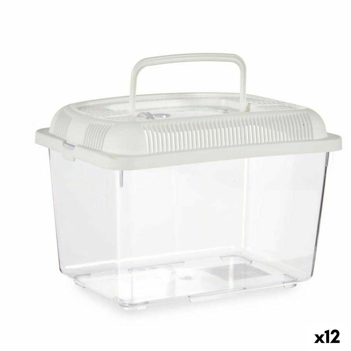 Akvarium Med håndtag Medium Hvid Plastik 3 L 17 x 16 x 24 cm (12 enheder)