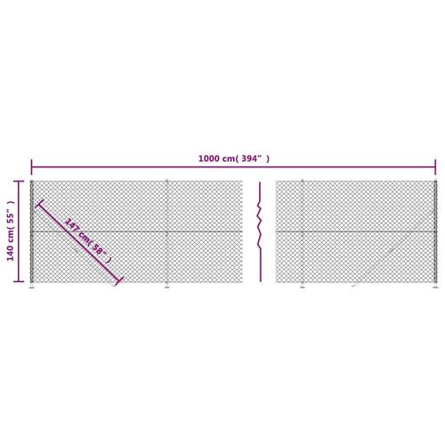 Trådhegn med flange 1,4x10 m antracitgrå