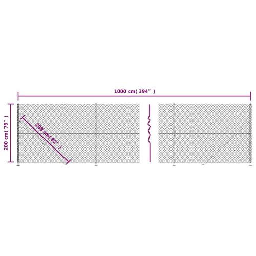 Trådhegn med flange 2x10 m antracitgrå