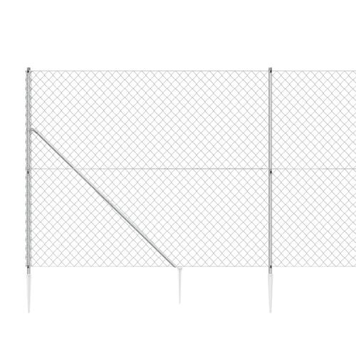 Trådhegn med jordspyd 1,8x25 m sølvfarvet