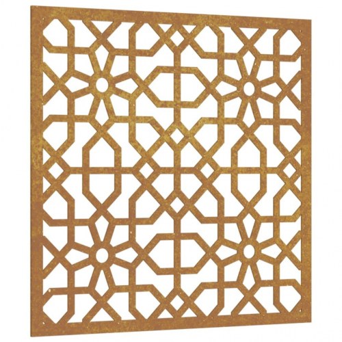 Udendørs vægdekoration 55x55 cm maurisk design cortenstål