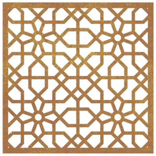Udendørs vægdekoration 55x55 cm maurisk design cortenstål