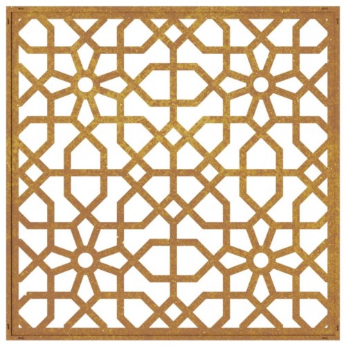 Udendørs vægdekoration 55x55 cm maurisk design cortenstål