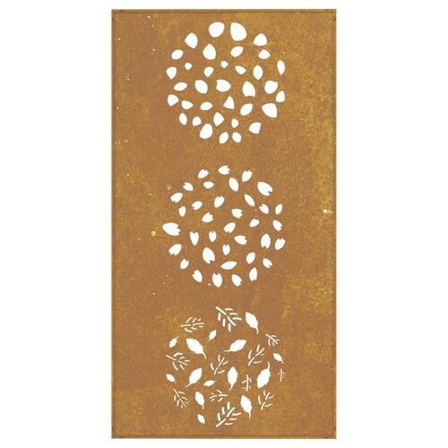Udendørs vægdekoration 105x55 cm bladdesign cortenstål