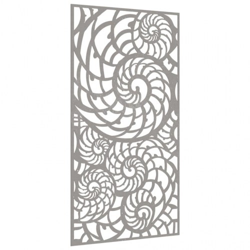 Udendørs vægdekoration 105x55 cm sneglehusdesign cortenstål