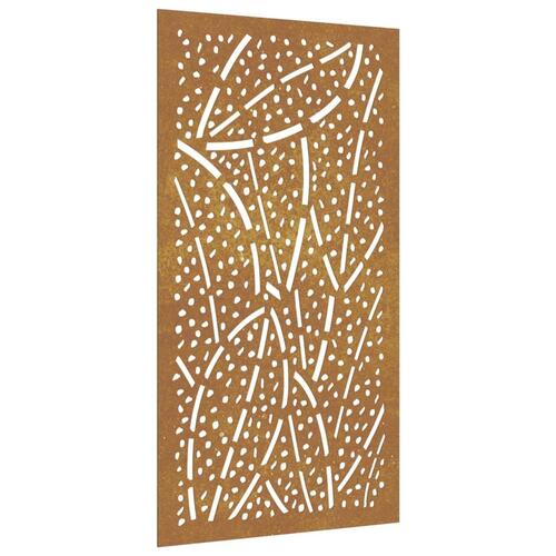 Udendørs vægdekoration 105x55 cm bladdesign cortenstål