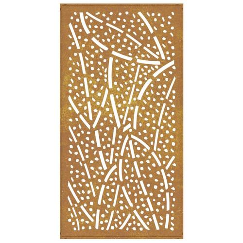 Udendørs vægdekoration 105x55 cm bladdesign cortenstål