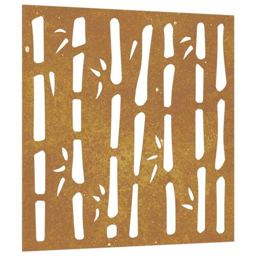 Udendørs vægdekoration 55x55 cm bambusdesign cortenstål