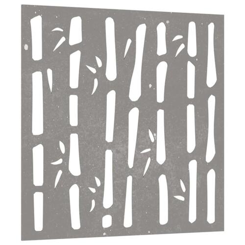 Udendørs vægdekoration 55x55 cm bambusdesign cortenstål
