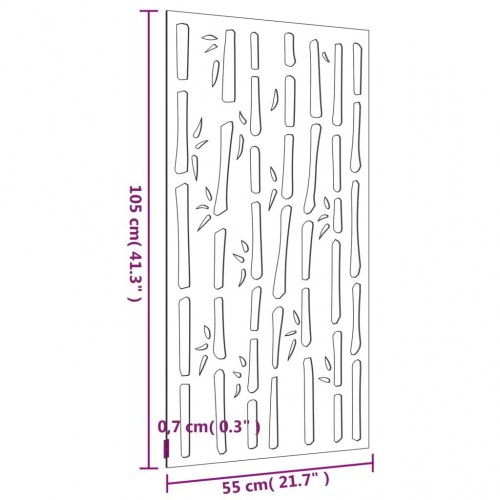Udendørs vægdekoration 105x55 cm bambusdesign cortenstål