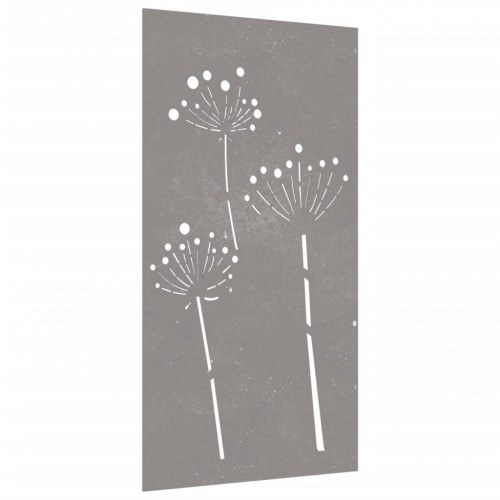 Udendørs vægdekoration i cortenstål 105 × 55 cm - blomsterdesign