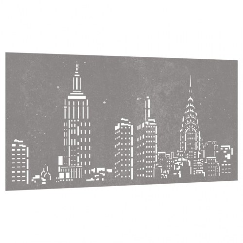 Udendørs vægdekoration 105x55 cm skyline-design cortenstål