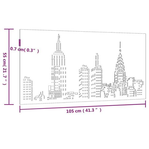 Udendørs vægdekoration 105x55 cm skyline-design cortenstål