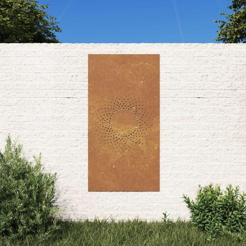 Udendørs vægdekoration 105x55 cm soldesign cortenstål