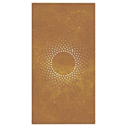 Udendørs vægdekoration 105x55 cm soldesign cortenstål
