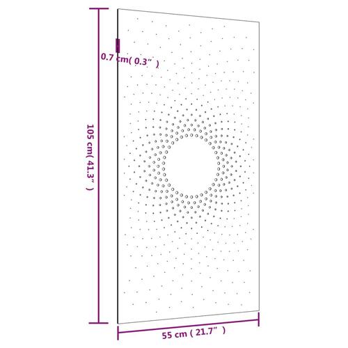 Udendørs vægdekoration 105x55 cm soldesign cortenstål