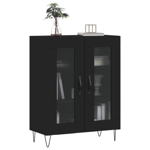 Skænk 69,5x34x90 cm konstrueret træ sort