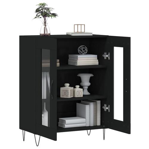 Skænk 69,5x34x90 cm konstrueret træ sort