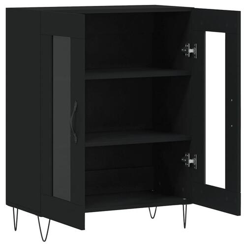 Skænk 69,5x34x90 cm konstrueret træ sort