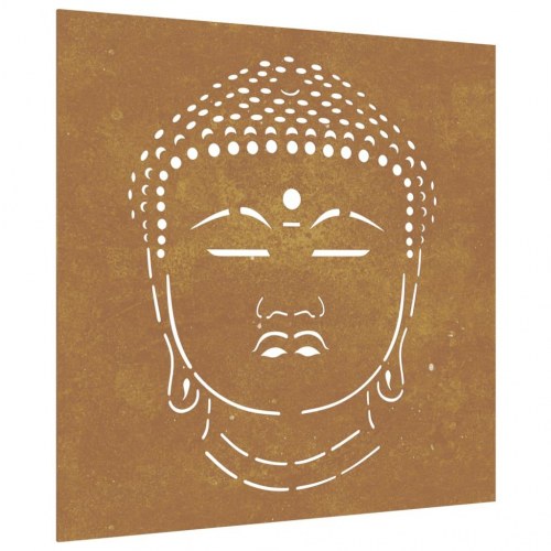 Udendørs vægdekoration 55x55 cm Buddha-design cortenstål