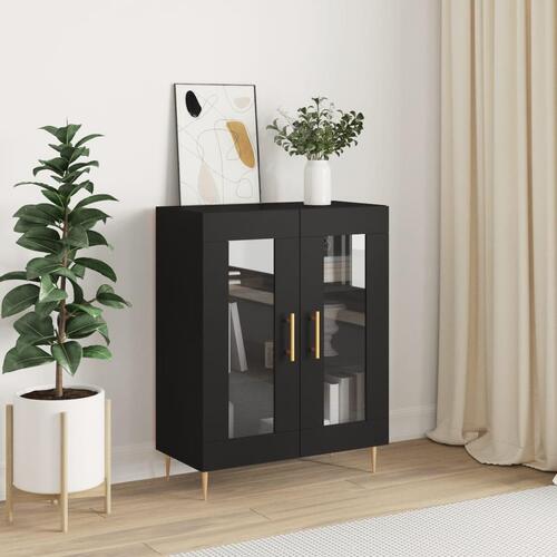 Skænk 69,5x34x90 cm konstrueret træ sort