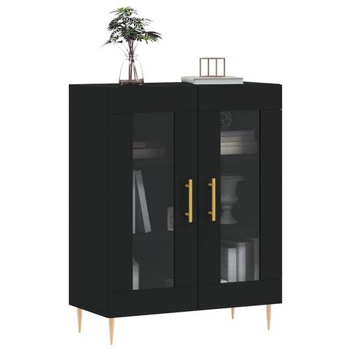 Skænk 69,5x34x90 cm konstrueret træ sort