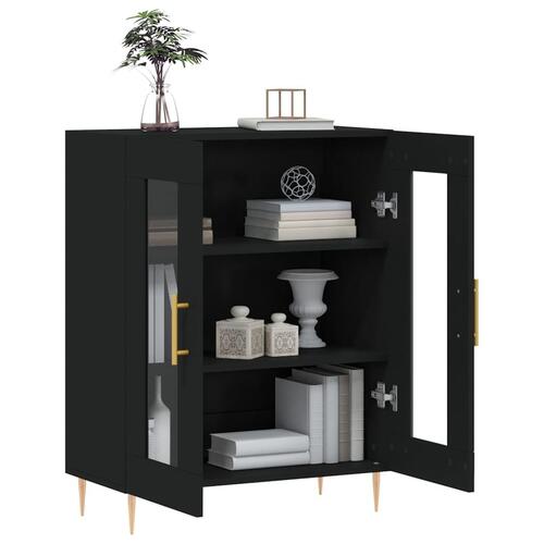 Skænk 69,5x34x90 cm konstrueret træ sort