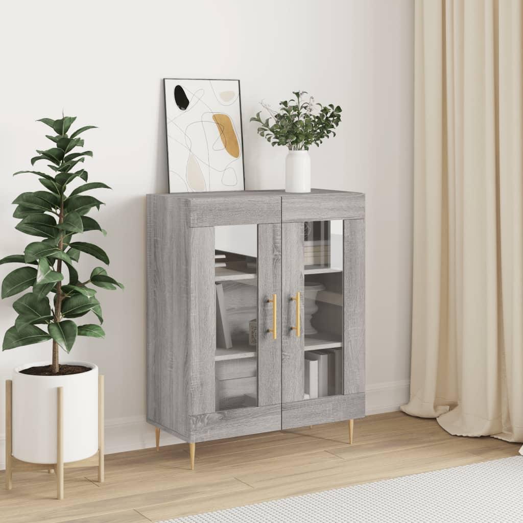 Skænk 69,5x34x90 cm konstrueret træ grå sonoma-eg