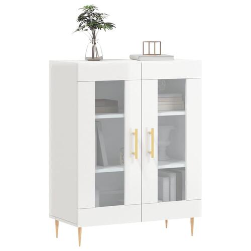 Skænk 69,5x34x90 cm konstrueret træ hvid højglans