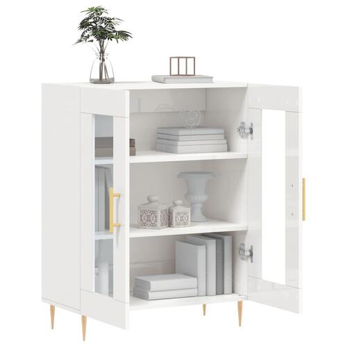 Skænk 69,5x34x90 cm konstrueret træ hvid højglans