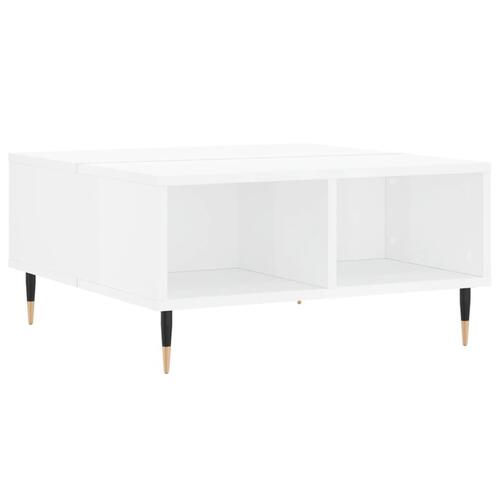 Sofabord 60x60x30 cm konstrueret træ hvid højglans
