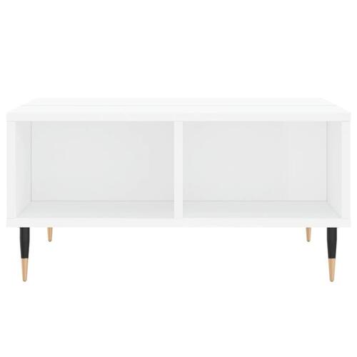 Sofabord 60x60x30 cm konstrueret træ hvid højglans