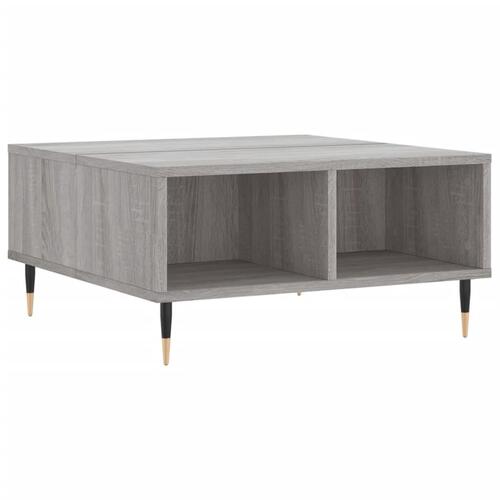 Sofabord 60x60x30 cm konstrueret træ grå sonoma-eg