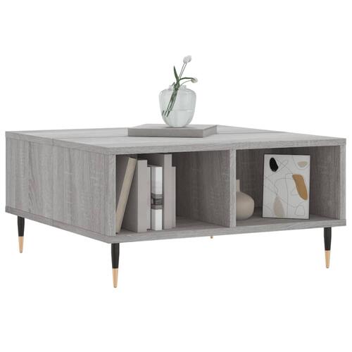 Sofabord 60x60x30 cm konstrueret træ grå sonoma-eg