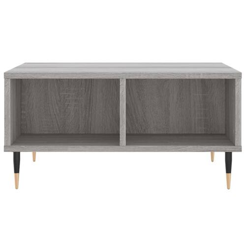 Sofabord 60x60x30 cm konstrueret træ grå sonoma-eg