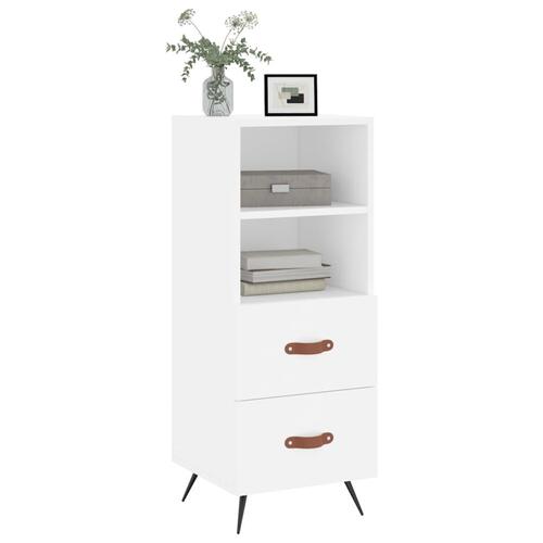 Skænk 34,5x34x90 cm konstrueret træ hvid