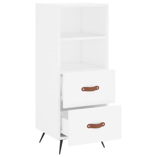 Skænk 34,5x34x90 cm konstrueret træ hvid