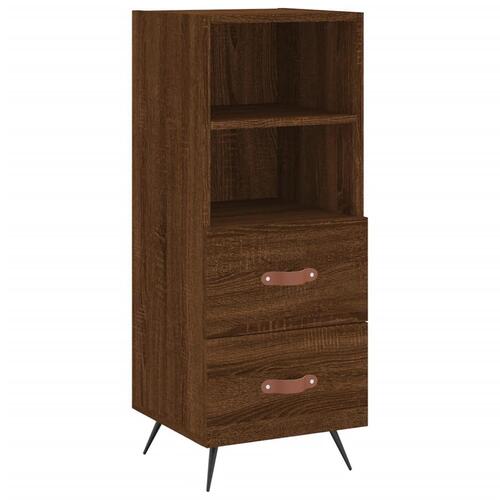Skænk 34,5x34x90 cm konstrueret træ brun egetræsfarve