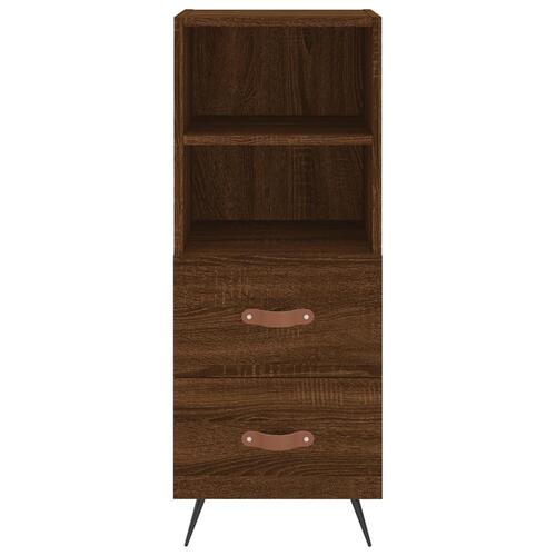 Skænk 34,5x34x90 cm konstrueret træ brun egetræsfarve